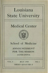 1938-1939 LSU Medical Center Catalog/Bulletin: School of Medicine (July 1938) by Office of the Registrar