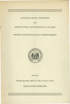 Louisiana State University and Agricultural and Mechanical College- 1938- Seventy-Seventh Annual Commencement by Office of the Registrar