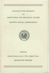 Louisiana State University and Agricultural and Mechanical College- 1941- Eightieth Annual Commencement