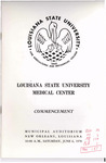 Louisiana State University Medical Center- 1970- Commencement by Office of the Registrar